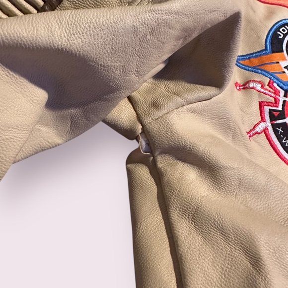 Boys Disney Store Star Wars Finn Faux Leather Moto Jacket Flight Coat Sz 7/8 - Picture 16 of 16